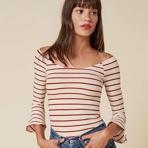 Reformation Bristol Top in Red Stripe